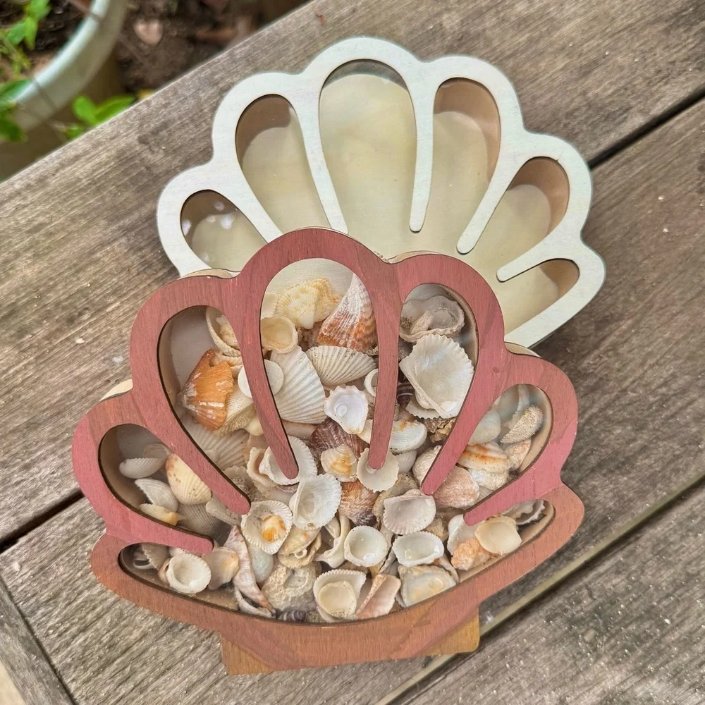 Shell-Shaped Wooden Beach collection Home Accent coastal decor handmade